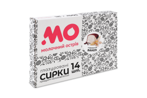 Сирок глазурований 26% з цукром з ароматом ванілі Молочний острів к/у 500г