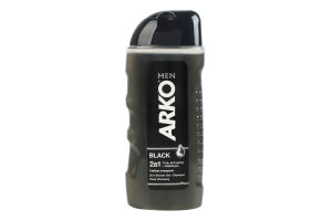 Гель для душа и шампунь для волос с активированным углем 2в1 Black Arko Men 260мл
