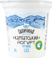 Йогурт 3% десертный без сахара Карпатский Галичина ст 280г