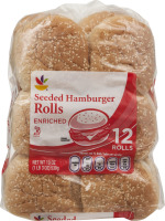 Ahold Seeded Hamburger Rolls Enriched - 12 CT