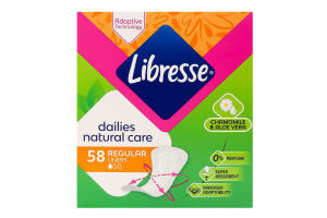 Прокладки ежедневные гигиенические Regular Natural Сare Libresse 58шт