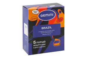 Кава натуральна смажена мелена Brazil Gemini к/у 5х12г