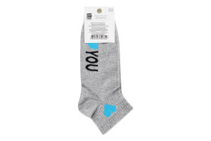 Шкарпетки Premier socks напис на стопі сір р.23-25