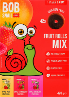 Набор конфет фруктовых и фруктово-ягодных Fruit rolls mix Bob Snail к/у 420г