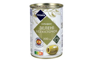 Оливки Премія зелені без кісточок з/б