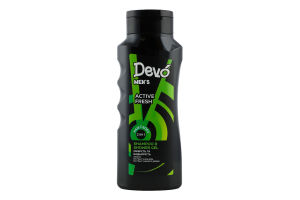 Шампунь-гель д/душу 2в1 Active fresh 400мл Devo Men's
