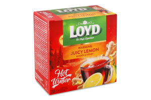 Смесь фруктово-травяная со вкусом лимона имбиря и меда Juicy lemon Loyd к/у 20х2г