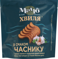Гренки пшенично-ржаные волнистые жареные со вкусом чеснока Мачо д/п 80г
