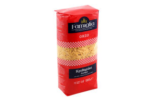Вироби макаронні з твердих сортів пшениці Orzo Famiglia м/у 500г