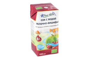 Сік для дітей від 8міс з водою Яблучно-вишневий Fleur Alpine т/п 200мл