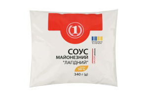 Соус майонезний Лагідний" 30% 340г п/е ТМ "1"