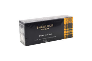 Чай черный цейлонский байховый Чистый Цейлон Sherlock Secrets в/с к/у 25х2г