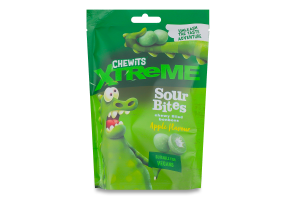 Конфеты со вкусом яблока и лимона с кислинкой Sour bites Xtreme Chewits д/п 115г