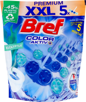 Средство для чистки унитаза твердый туалетный блок Эвкалипт Color aktiv Bref 5х50г