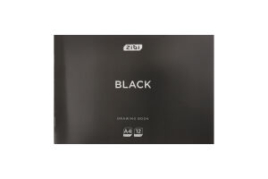 Альбом д/малювання Kids Line Black А4 чорний на скобі 12аркушів ZiBi