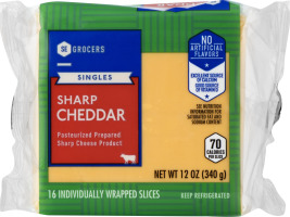 SE Grocers Singles Sharp Cheddar - 16 CT