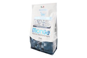 Корм сухой сбалансированный для стерилизованных котов с форелью Monoprotein Natural superpremium Monge м/у 1.5кг