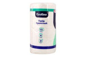 Папір туалетний білий 2шари 4шт Eco Line