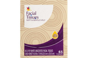 Ahold Facial Tissues 3-Ply with Lotion & Aloe - 65 CT