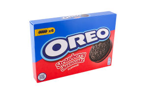 Печенье с какао и начинкой со вкусом клубники и чизкейка Oreo к/у 228г