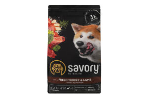 Корм д/собак великих порід з індичкою та ягням сухий 3кг Сейворі