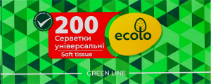 Серветки косметичні універсальні 2-х шарові 20х20см Ecolo 200шт