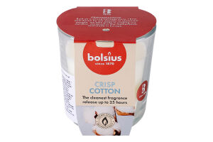 Свічка в склі Бавовна Bolsius 8*7,3см