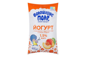 Йогурт з наповнювачем з смаком Персик 1,5% 900г п/е Волошкове поле