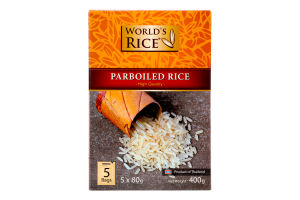 Рис Парбоилд в пакетиках World's Rice к/у 5х80г
