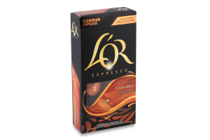 Кофе натуральный жареный молотый ароматизированный в капсулах Карамель Espresso L'OR к/у 52г