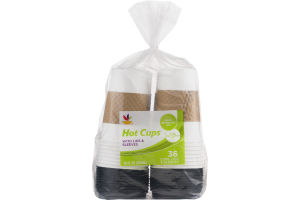Ahold Hot Cups With Lids & Sleeves - 36 CT