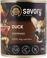 Корм д/собак з качкою 800г ж/б Сейворі