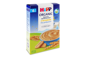 Каша молочная для детей от 6мес с печеньем Спокойной ночи Organic Hipp к/у 250г