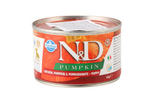 Корм консервований для цуценят Chicken&Pomegranate Mini N&D Pumpkin Farmina з/б 140г