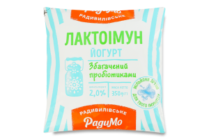 Йогурт 2% питний збагачений пробіотиками Лактоімун РадиМо м/у 350г