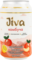 Напиток безалкогольный слабогазированный соковый Тропический персик Комбуча Jiva ж/б 330мл
