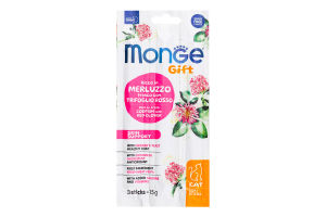 Ласощі д/котів Gift Skin support Тріска та червона конюшина 15г стік Monge