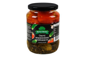 Овочі мариновані слабокислі стерилізовані Преміум Natur Bravo c/б 670г