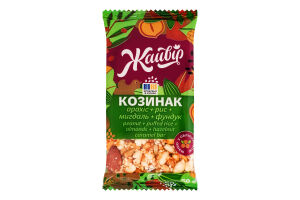Козинак с облепиховым маслом Арахис + рис + миндаль + фундук Жайвір м/у 50г