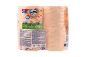 Бумага туалетная 3-х слойная Персик Deluxe Zewa 4шт