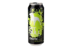 Напиток энергетический безалкогольный сильногазированный Exotic Pit Bull ж/б 0.5л