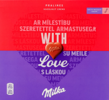 Конфеты из молочного шоколада с ореховой начинкой Love Milka к/у 110г