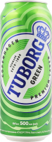 Пиво 500мл 4.6% світле пастеризоване Green Tuborg з/б
