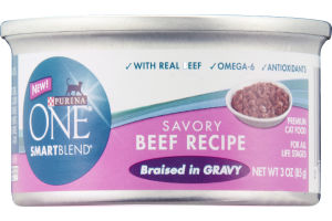 Purina One Smartblend Savory Beef Recipe Braised in Gravy