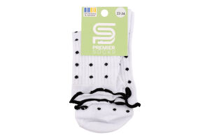 Шкарпетки Premier socks вис рюш чорн горох р22-24