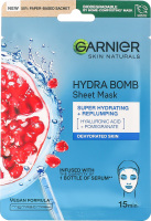 Маска тканевая для обезвоженной кожи лица Hydra bomb Skin Naturals Garnier 28г
