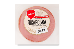 Ковбаса нарізка варена Лікарська Глобино в/с в/у 275г