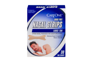 CareOne Drug Free Nasal Strips Large Tan - 30 CT
