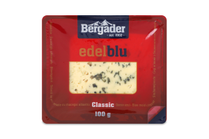 Сир 48% м'який з блакитною цвіллю Edelblu Classic Bergader лоток 100г
