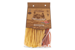 Макаронні вироби Локшина Мікс №4 яєчна з томатом та паприкою 300г Галицькі традиції